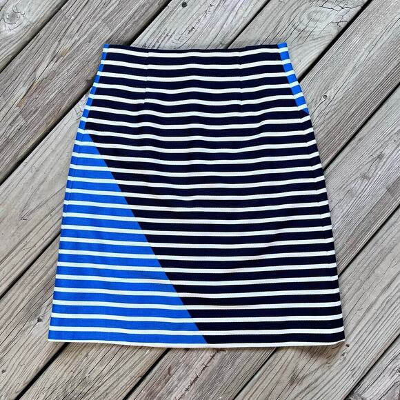J. Crew Dresses & Skirts - J.Crew Women's Blue Colorblock Striped Mini Skirt Size 2P. NEW
